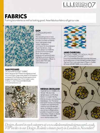 Sam Pickard Press Elle Decoration